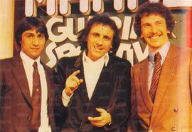 Bruno Giordano, il cantante Toni Santagata e Beppe Savoldi