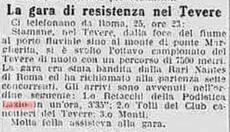 Retacchi si afferma in una gara di resistenza, 7.500 m, sul Tevere. E' il 25 luglio 1909