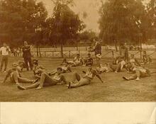 Durante un'allenamento della Nazionale Olimpica del 1960 (Gent. conc. Sig.ra Laura Biti)