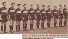 Napoleoni in Nazionale juniores. Da notare che nella formazione sono presenti altri tre giocatori che in momenti diversi hanno vestito la maglia della Lazio: Castelletti, Fascetti e Moschino