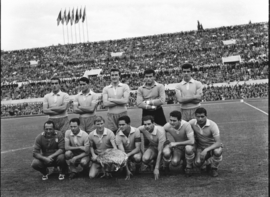 1959/60 - La formazione scesa in campo il 18 ottobre 1959 nell'incontro Roma-Lazio 3-0