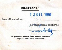 Il primo tesseramento federale (retro)