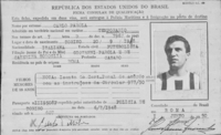 Il permesso di soggiorno in Brasile rilasciato al calciatore nel 1950 in occasione di una tournee della Juventus