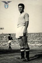 Il giorno dell'esordio in Serie A: 4 aprile 1956 Lazio-Roma 1-0