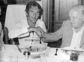 A cena con il presidente Lenzini al ristorante Checco er Carettiere (dalla pagina FB di Checco er Carettiere)