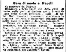 Il Messaggero del 29 settembre 1904 riporta i lusinghieri risultati di Bitetti in varie gare di nuoto disputate a Napoli