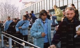 Emanuele Concetti, Paolo Negro e Claudio Lopez all'arrivo in Polonia