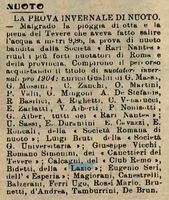 Da "La Stampa Sportiva" del 3/01/1904: Olindo Bitetti (anche se erroneamente indicato nel cognome) acquisisce il titolo di "nuotatore invernale pro 1904"