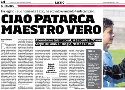 9 dicembre 2017 - Corriere dello Sport