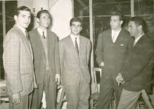 Nel ricevimento post-partita dell'incontro Selezione Romana-Naz. Militare Iran 8-1 del 24 febbraio 1955