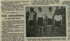 La squadra della Lazio vincitrice della Prima Staffetta Podistica Romana, tenutasi il 18 dicembre 1908 sul percorso di Viale delle Milizie per la disputa della bellissima Targa Masini da corrersi 12 volte. Da sinistra a destra: Mariani, De Mori, Steffenini, Ancherani.