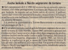 Un articolo sul gol realizzato da Nardin