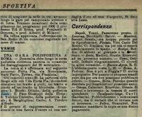 Da "La Stampa Sportiva" dell'1/10/1905: Olindo Bitetti e la Lazio vincono una gara polisportiva disputata a Roma