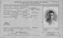 Un permesso di soggiorno in Brasile rilasciato a Nicola Pietrangeli nel 1954