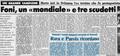 "La Stampa" del 29 gennaio 1985 ricorda Alfredo Foni- Erroneamente il giornale riporta che il decesso è avvenuto a Pregassona, mentre in realtà la località si chiama Breganzona.
