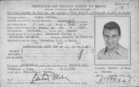 Il permesso di soggiorno in Brasile rilasciato al calciatore nel 1951 in occasione di un'altra tournee della Juventus