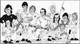 Un disegno raffigurante i campioni biancocelesti