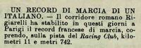 Il record francese nella marcia stabilito da Bigiarelli nel 1902 e riportato sulla Stampa Sportiva