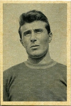 Una figurina di Franco Zaglio con la maglia della Roma