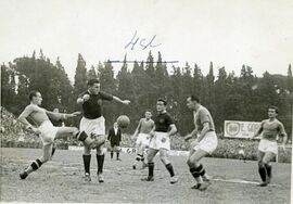 Una fase di gioco. Si riconoscono Monza, Camolese, Faotto e Ramella