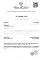 Il certificato di morte di Sergio Pini