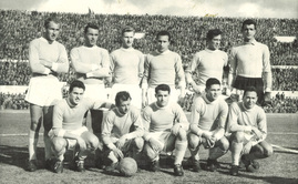1956/57 - La formazione dell'incontro di campionato Lazio-Fiorentina 3-0 del 10 febbraio 1957