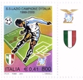 Il francobollo emesso dalle Poste Italiane per la conquista dello Scudetto